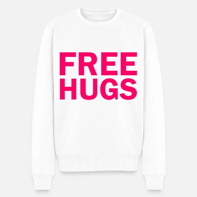 Free hugs - Pull Premium bio Homme - blanc