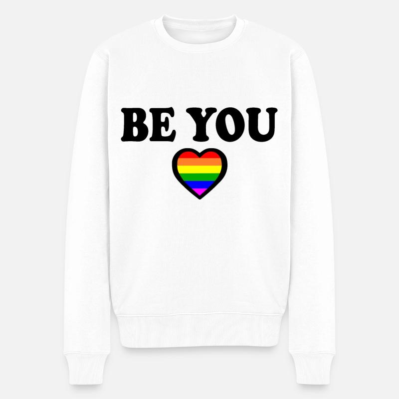 Be you - Männer Premium Bio Pullover - Weiß