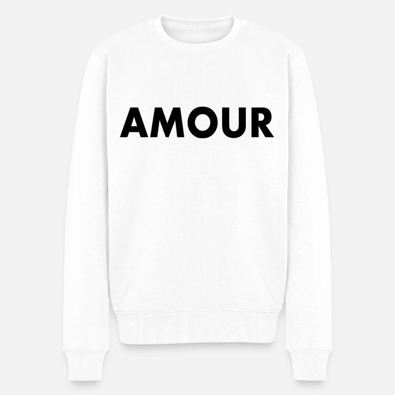 Amour - Männer Premium Bio Pullover - Weiß