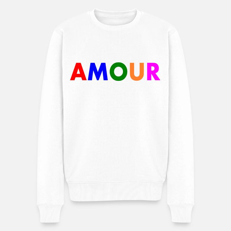 Amour - Pull Premium bio Homme - blanc