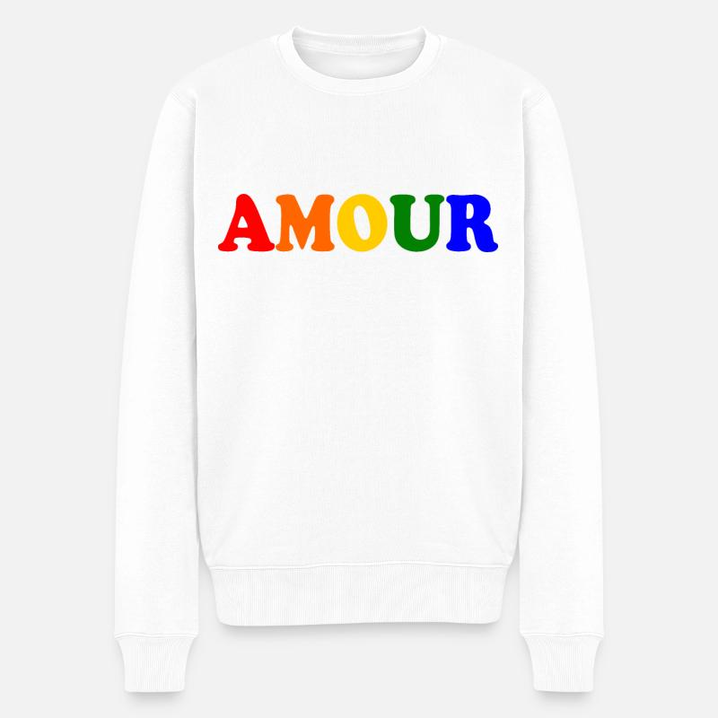 Amour - Pull Premium bio Homme - blanc