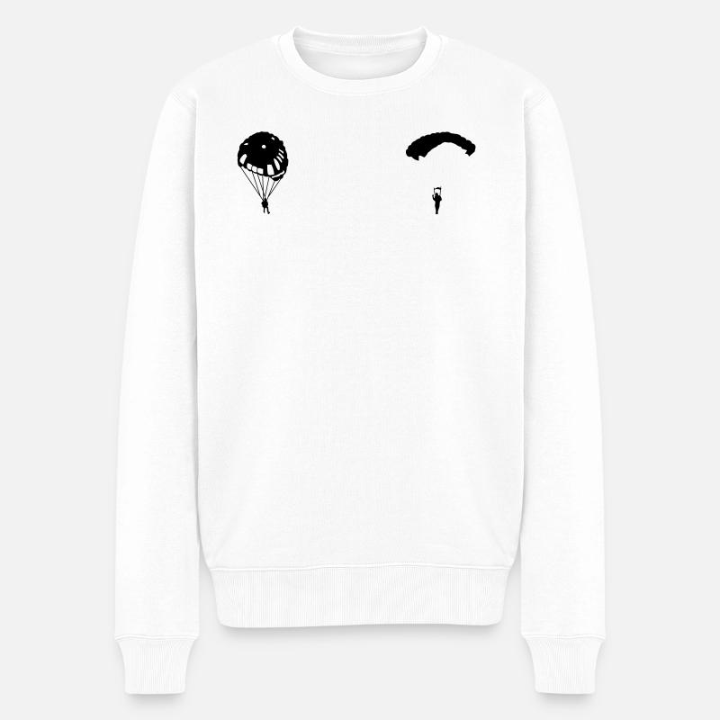 Fallschirm - Männer Premium Bio Pullover - Weiß