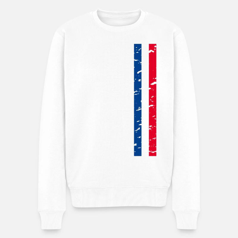 Ich liebe Frankreich Eleganz Stil Design Outfits - Männer Premium Bio Pullover - Weiß
