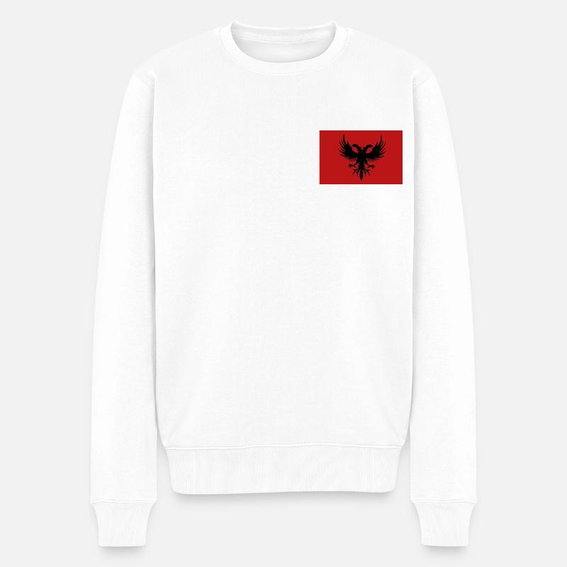 Shqiponja croped 1 - Männer Premium Bio Pullover - Weiß