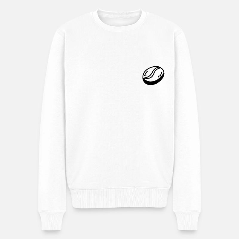 Kaffeebohne - Männer Premium Bio Pullover - Weiß