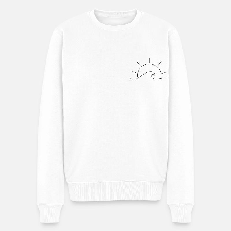 Mer avec soleil - Pull Premium bio Homme - blanc