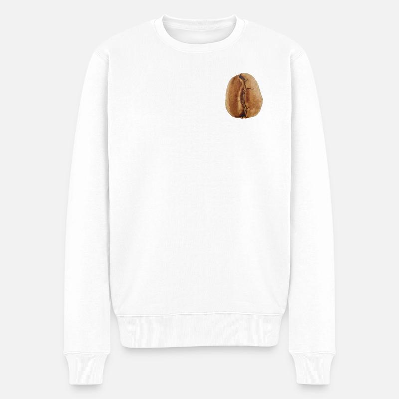 Aquarelle en grains de café - Pull Premium bio Homme - blanc