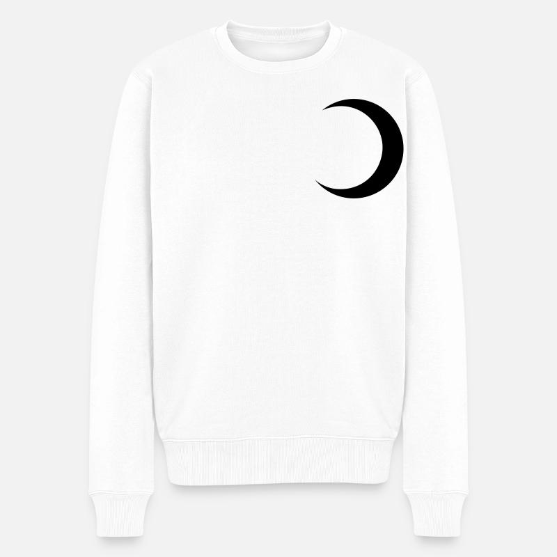 Mond - Männer Premium Bio Pullover - Weiß