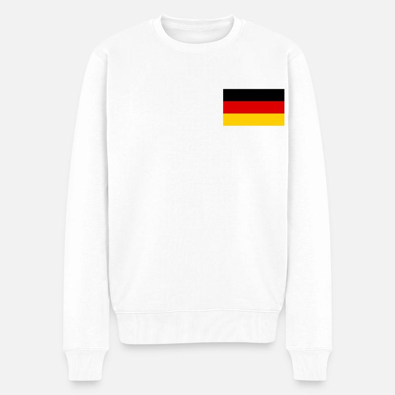 Deutschland Flagge - Männer Premium Bio Pullover - Weiß