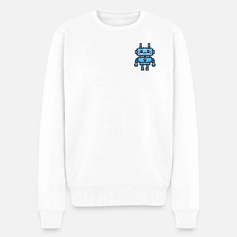 Robot pixel art - Pull Premium bio Homme - blanc