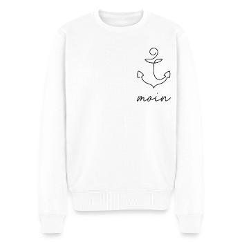Moin Anker Motiv - Männer Premium Bio Pullover - Weiß - Vorne - Thijin (182cm)