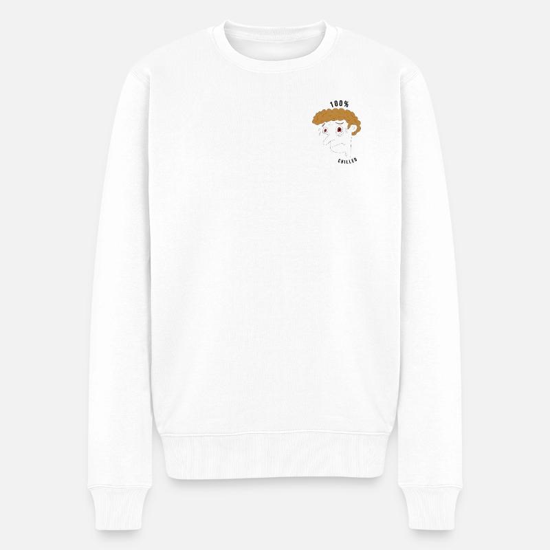 100% gekühlter Mann – ironischerweise - Männer Premium Bio Pullover - Weiß