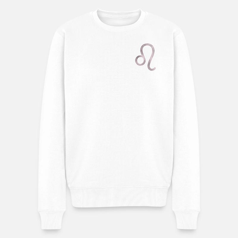 Löwe Sternzeichen - Männer Premium Bio Pullover - Weiß