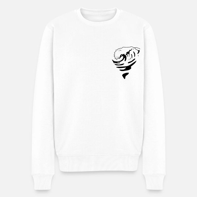 Wellen Meer Ozean Pazifik Atlantik Surfen - Männer Premium Bio Pullover - Weiß
