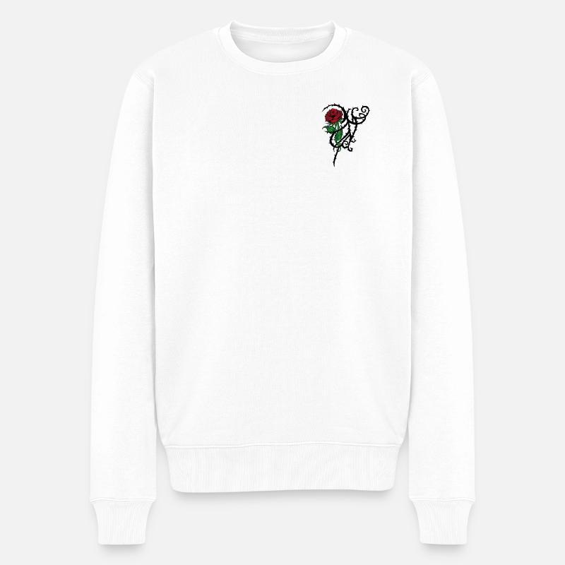 Tattoo Rose - Männer Premium Bio Pullover - Weiß