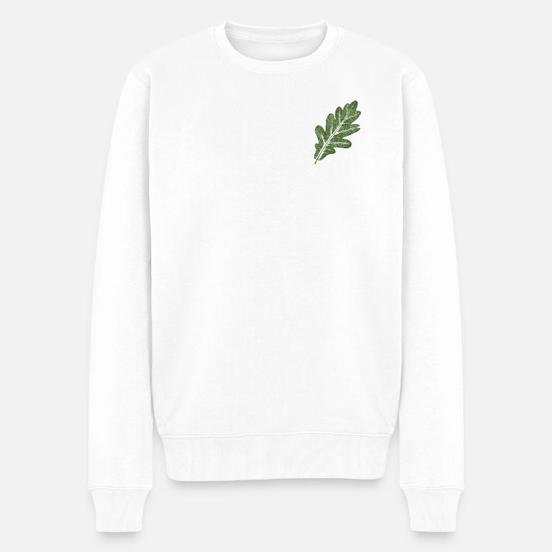 Feuille de chêne / Vert - Pull Premium bio Homme - blanc