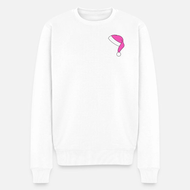 Weihnachtsmütze - Männer Premium Bio Pullover - Weiß