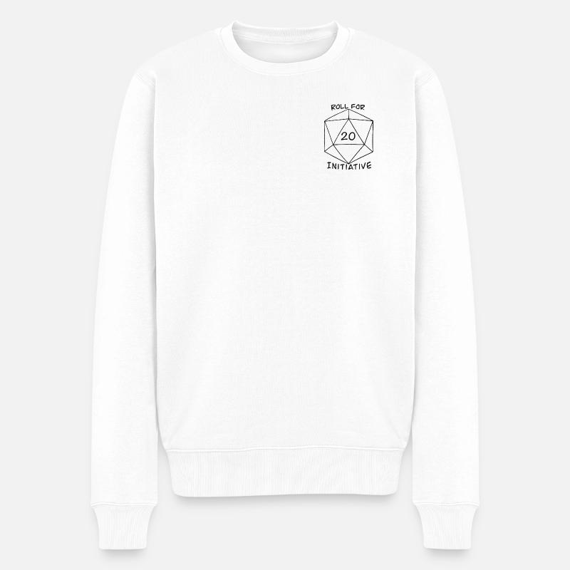 Roll for Initiative - Männer Premium Bio Pullover - Weiß