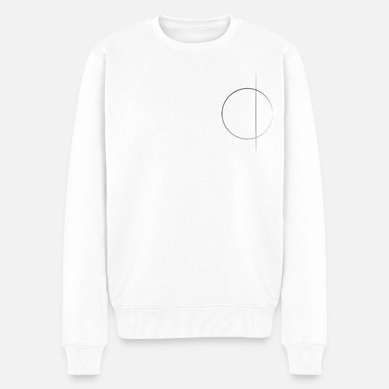 line - Männer Premium Bio Pullover - Weiß