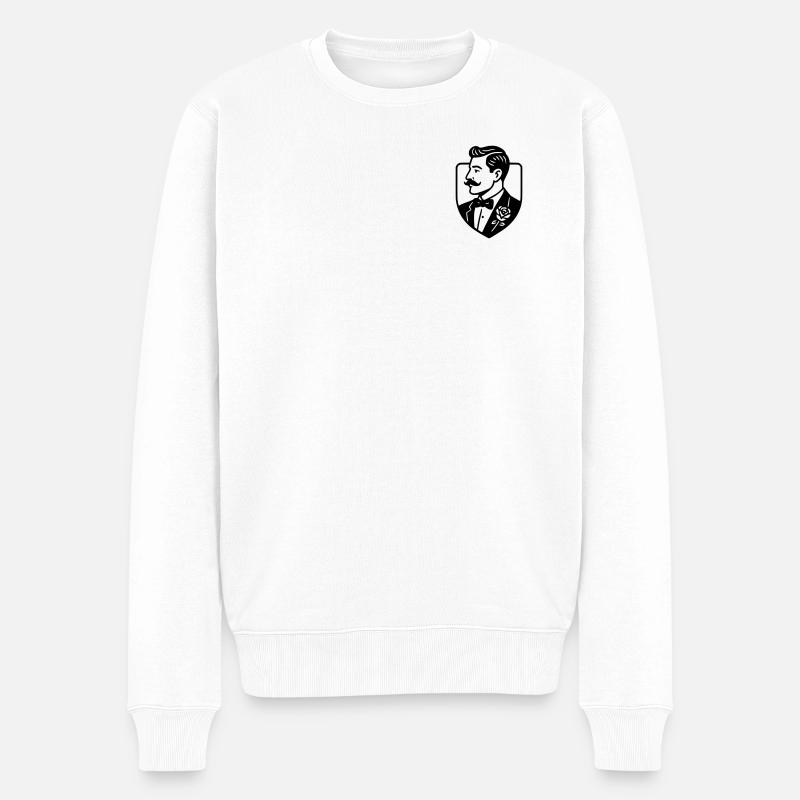 Der Bräutigam - Männer Premium Bio Pullover - Weiß