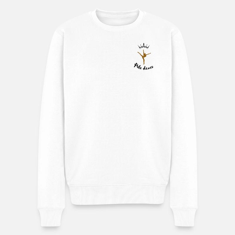 Silhouette de Pole Dance  - Pull Premium bio Homme - blanc