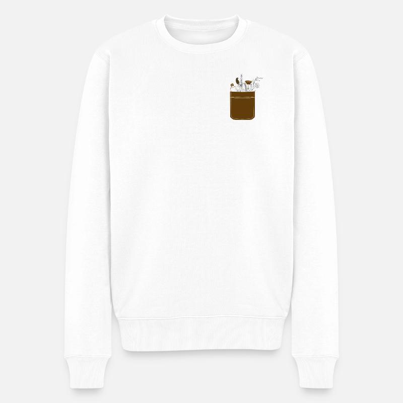 PocketArt - Männer Premium Bio Pullover - Weiß