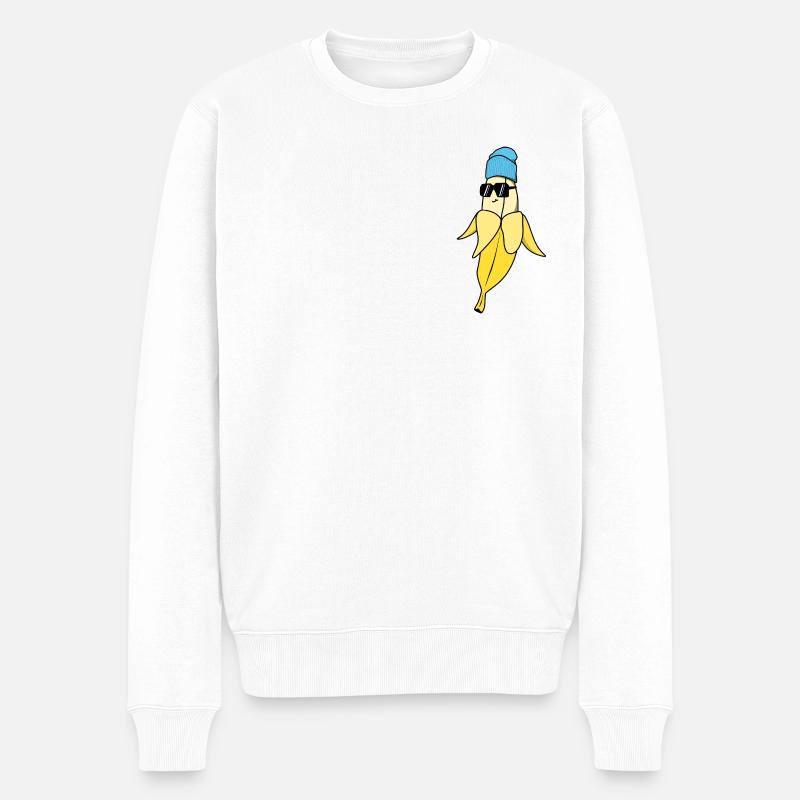Cool Banana - Männer Premium Bio Pullover - Weiß