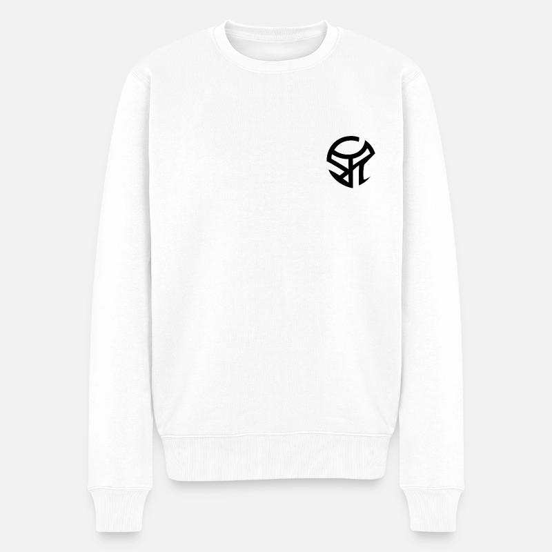 logo - Pull Premium bio Homme - blanc