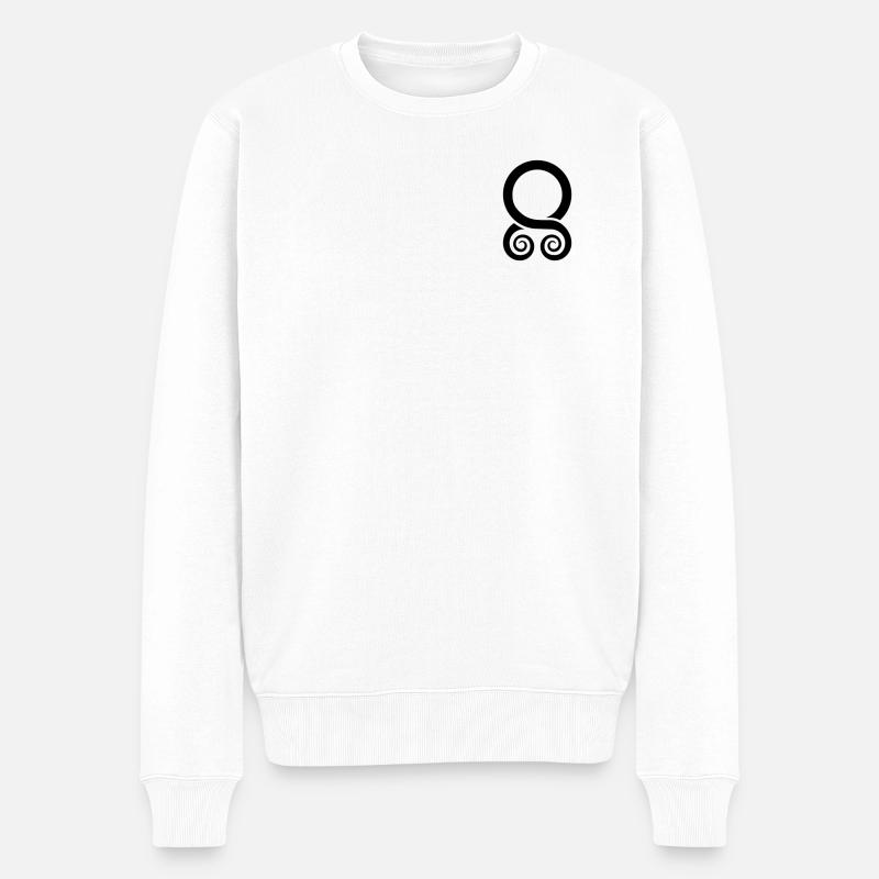 Schwarze Trollkors - Männer Premium Bio Pullover - Weiß