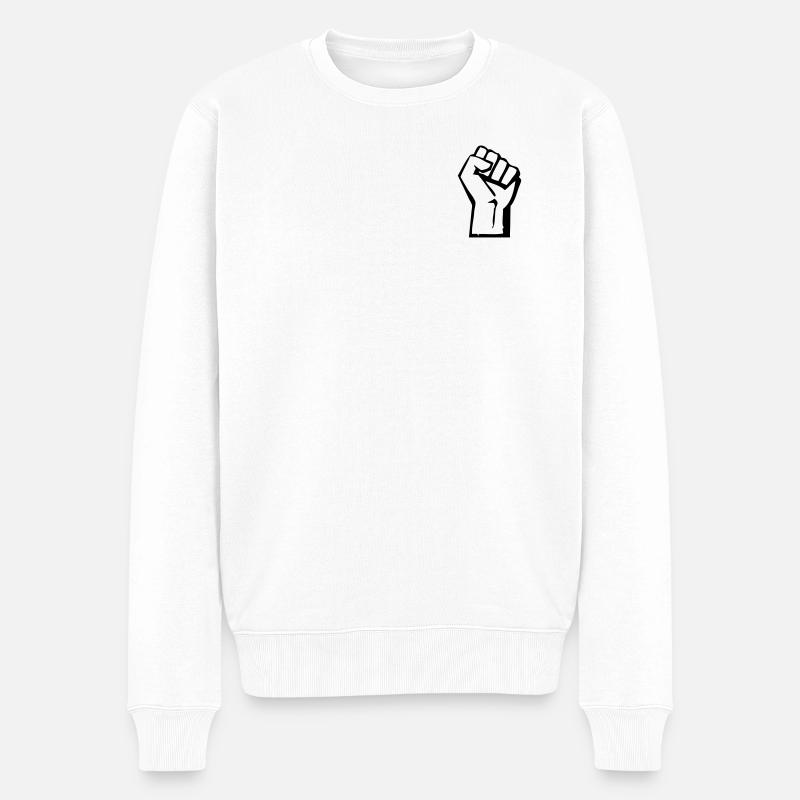 Faust - Proletariat - Arbeiter - Männer Premium Bio Pullover - Weiß