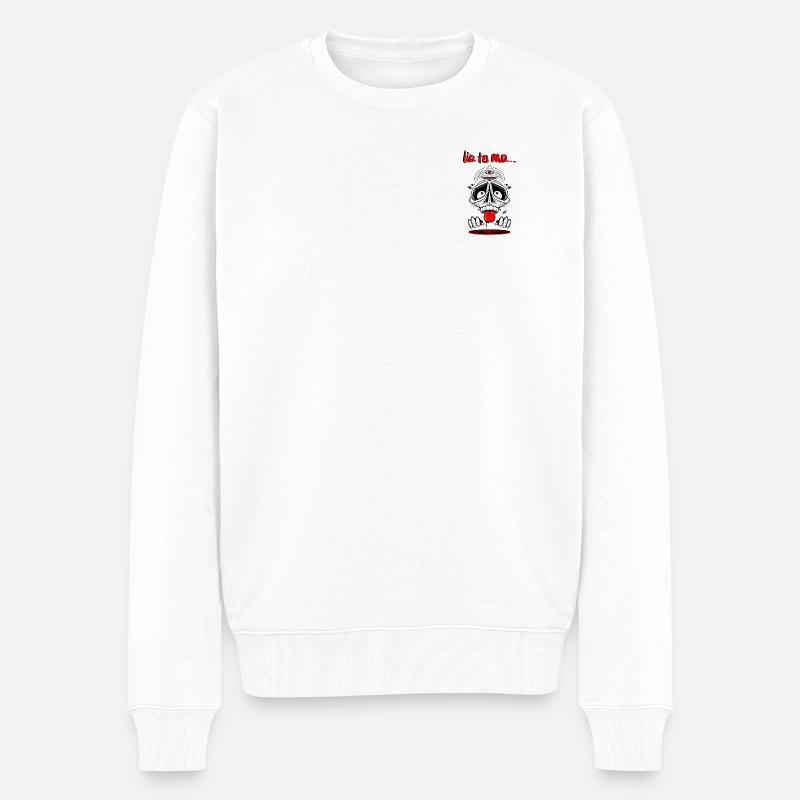 Crâne mystérieux avec triangle - Pull Premium bio Homme - blanc