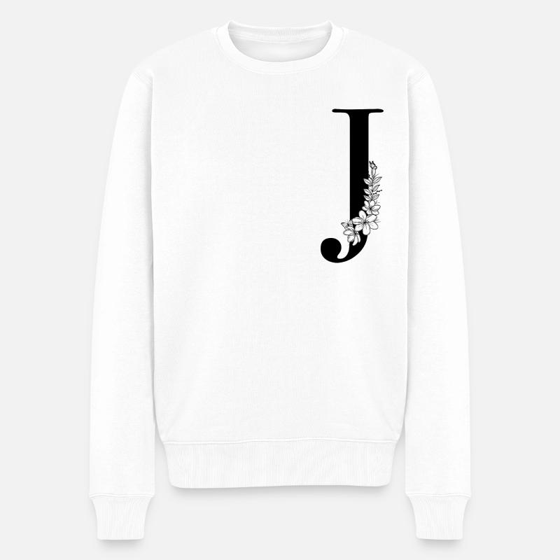 Buchstabe J - Männer Premium Bio Pullover - Weiß