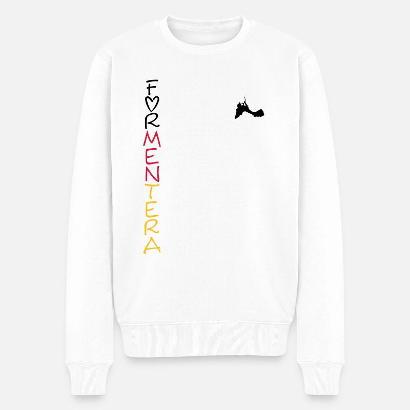 INSEL - Männer Premium Bio Pullover - Weiß