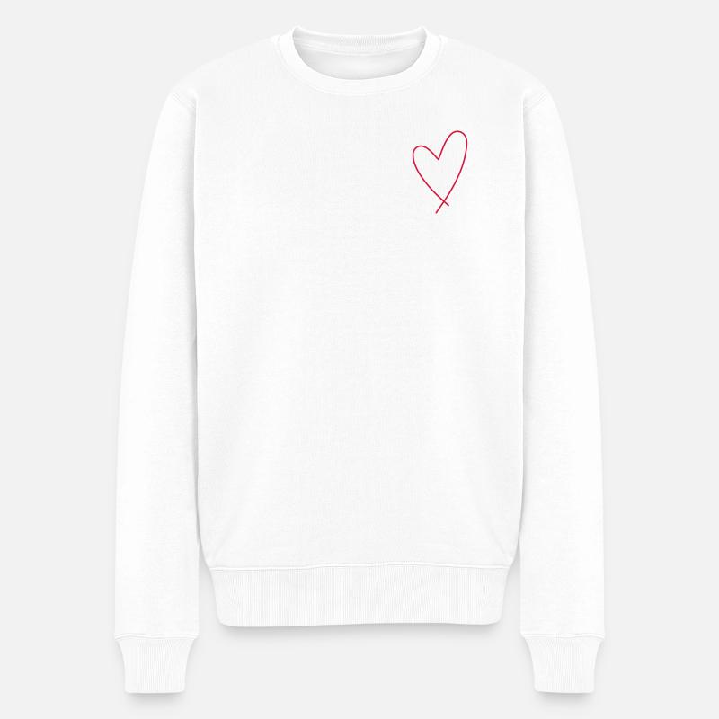 Icône de cœur - Pull Premium bio Homme - blanc