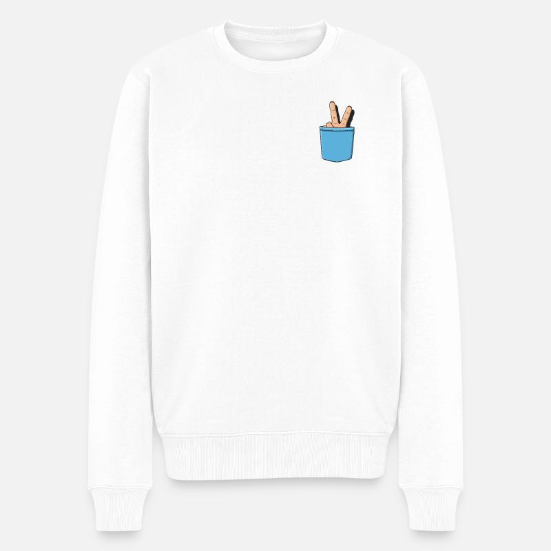 Peace and Love - Männer Premium Bio Pullover - Weiß