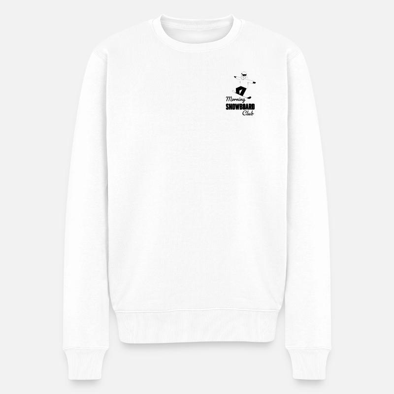 morning_snowboard_club - Männer Premium Bio Pullover - Weiß