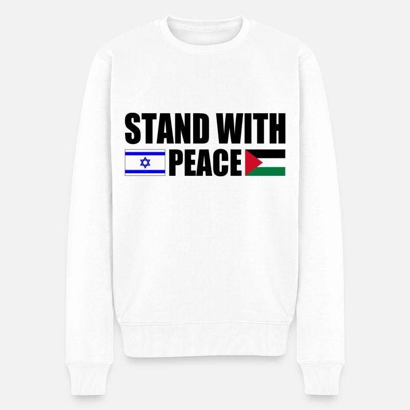 Stand with peace israel free palestine - Männer Premium Bio Pullover - Weiß