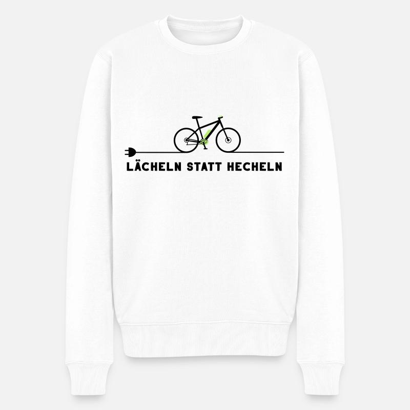 Ebike E-Bike Pedelec Geschenk Fahrrad eMTB - Männer Premium Bio Pullover - Weiß