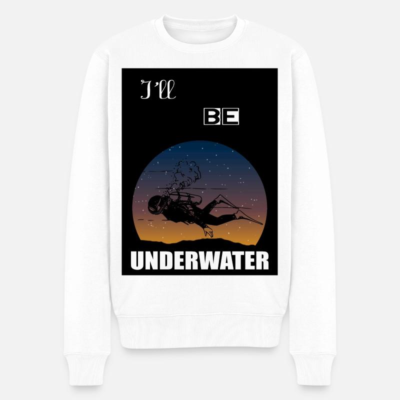 Je serai sous l'eau - Pull Premium bio Homme - blanc