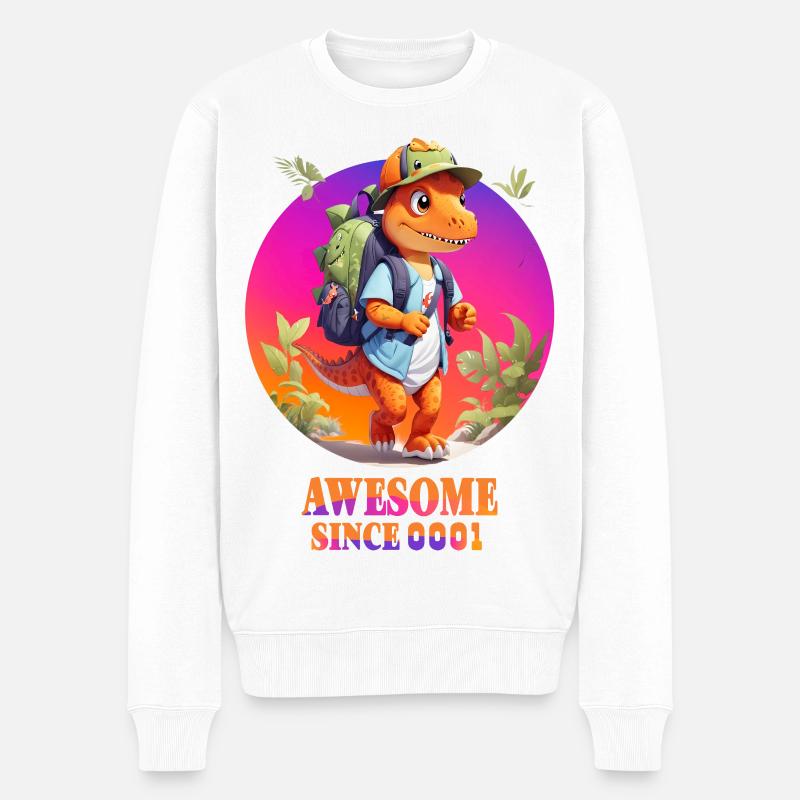 Bébé Dino - Pull Premium bio Homme - blanc