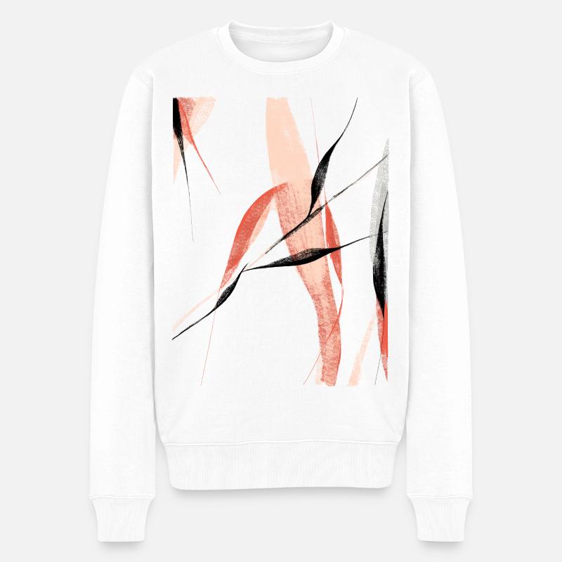 Branches de saule abstraites - Pull Premium bio Homme - blanc