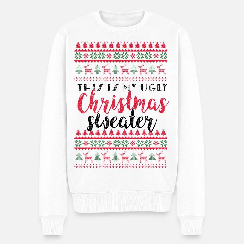 C’est mon pull de Noël moche - Pull Premium bio Homme - blanc