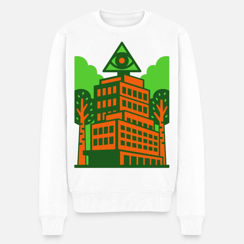 Okkult Architecture Art - Männer Premium Bio Pullover - Weiß