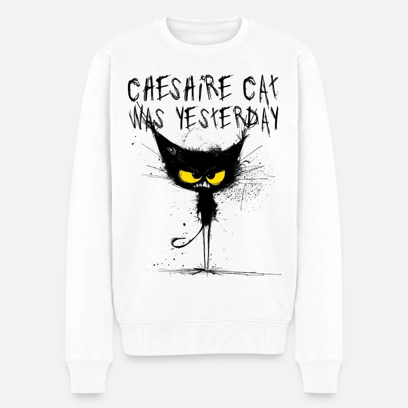 Angry Cat – Caesaire Cat Was Yesterday - Männer Premium Bio Pullover - Weiß