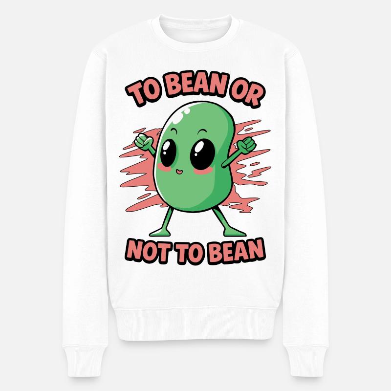 Bohne oder nicht Bohne - Männer Premium Bio Pullover - Weiß