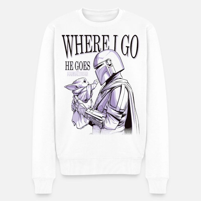 Star Wars: Mandalorian Grogu & Mandalorianer - Männer Premium Bio Pullover - Weiß