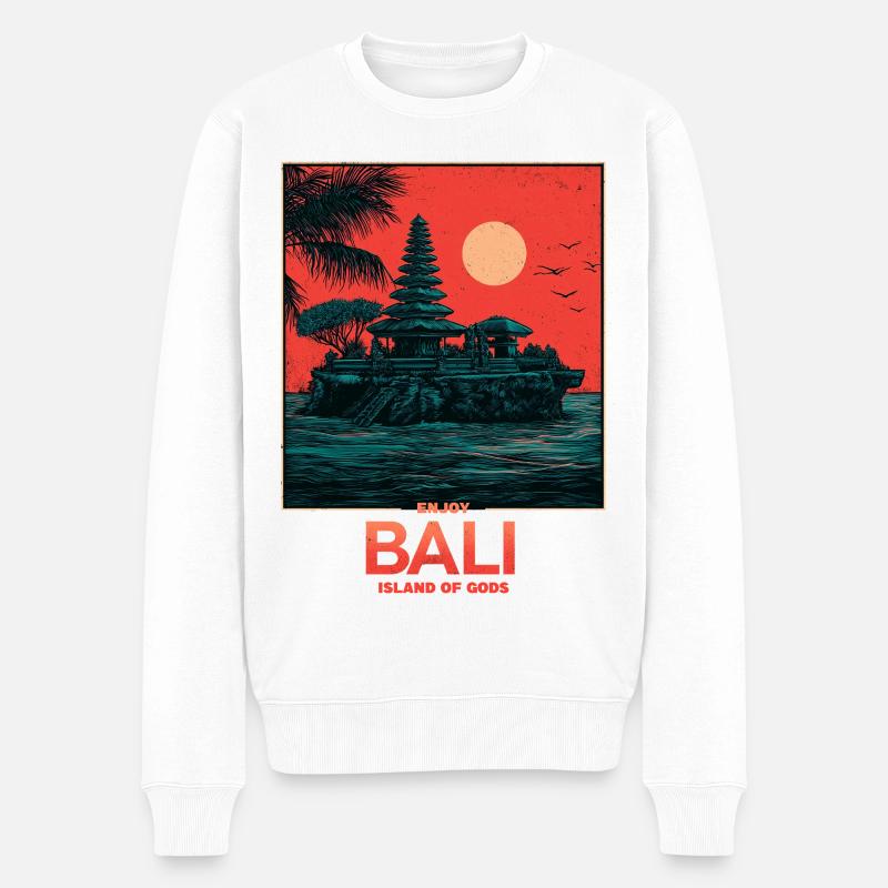 Bali Insel der Götter - Männer Premium Bio Pullover - Weiß