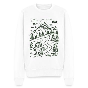 Bergwanderer im Waldlandschaft - Männer Premium Bio Pullover - Weiß - Vorne - Thijin (182cm)