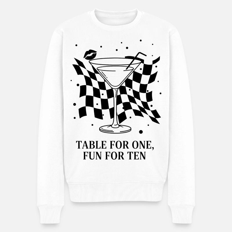 Table For One Martini Party - Männer Premium Bio Pullover - Weiß