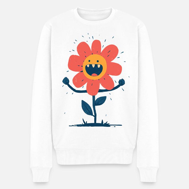 Fleur Monstre Rieur - Pull Premium bio Homme - blanc